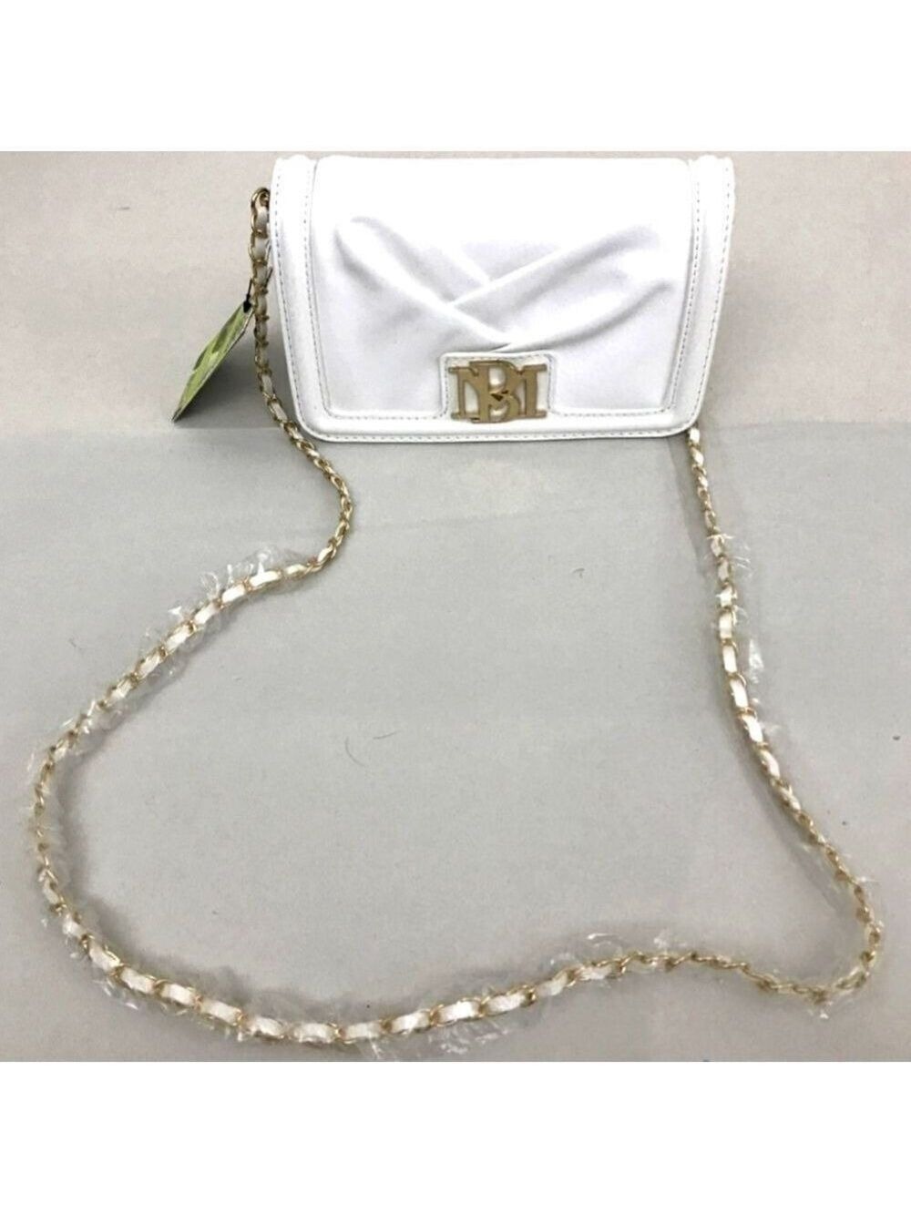 NWT Badgley Mischka White Vegan Leather Crossbody Bag